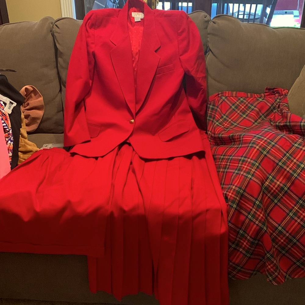 Talbots 14 Petite 4 piece suit. Jacket two matching skirts and long lined shorts